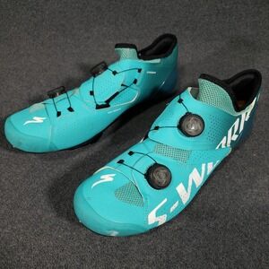 Specialized S-Works Road Cycling Shoes Mens Size 13 Lagoon Blue BOA Wahoo Cleats
